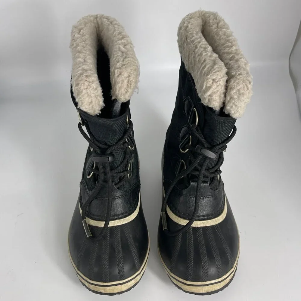 Sorel Youth Waterproof Winter Boots | Size 4 | Black Faux Fur